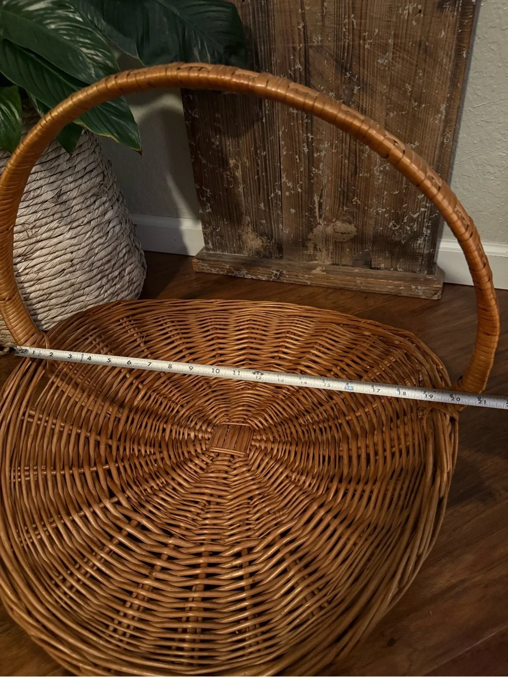 XL Vintage Wicker Flower Gathering Basket French Style 23”